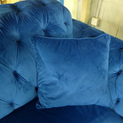 1330 - A Bordeaux 4 seater navy blue velvet sofa, original RRP £874.99 +VAT (4188-7) *This lot is subject t... 