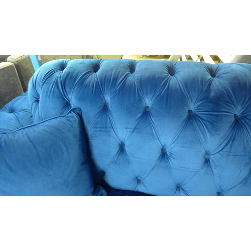 1330 - A Bordeaux 4 seater navy blue velvet sofa, original RRP £874.99 +VAT (4188-7) *This lot is subject t... 