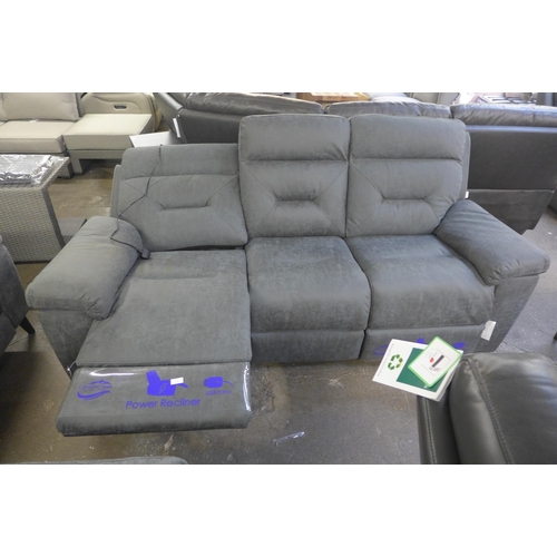 1333 - A Justin grey 3 seater sofa with power recline, original RRP £783.33 +VAT electrics not functioning ... 