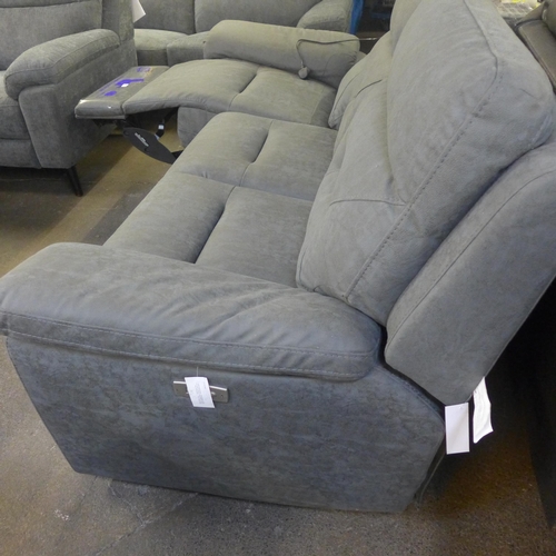 1333 - A Justin grey 3 seater sofa with power recline, original RRP £783.33 +VAT electrics not functioning ... 