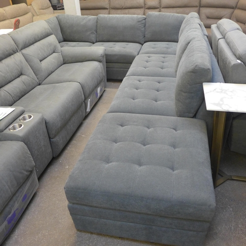 1348 - A Tisdale 6 piece dark grey sofa, original RRP £1249.99 +VAT (4188-36) *This lot is subject to VAT