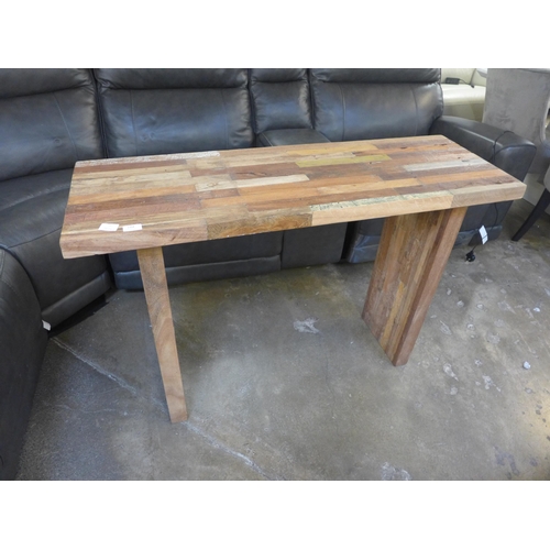 1354 - A teak rustic hardwood console table