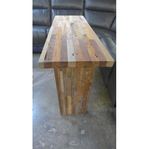 1354 - A teak rustic hardwood console table