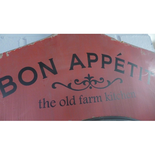 1462 - A 'Bon Appetit' antique effect wall clock