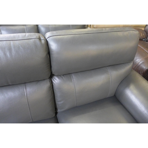 1498 - A Grace grey leather 2 seat power recliner sofa, original RRP £791.66 + VAT (4189-22) *This lot is s... 