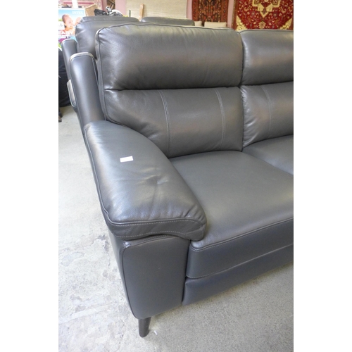 1499 - A Grace grey leather 2 seat power recliner sofa, original RRP £791.66 + VAT (4189-23) *This lot is s... 