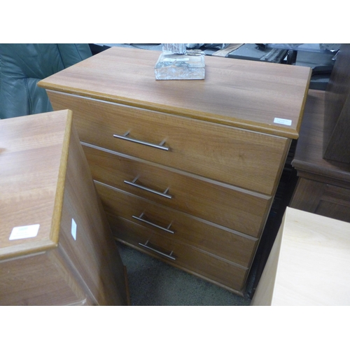 1600 - Two teak effect four drawer chests