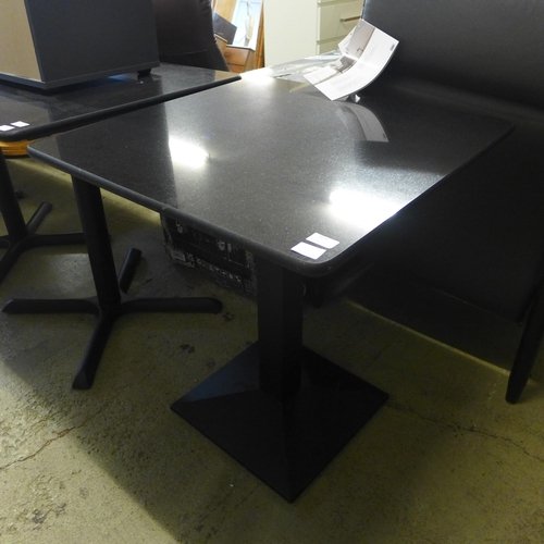 1615 - A black marble pub table with X base