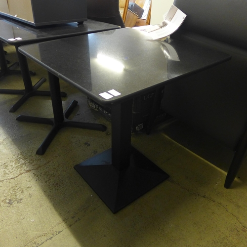 1618 - A black marble pub table with square base