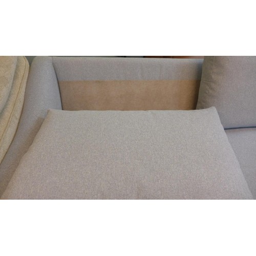 1304 - A grey upholstered three seater sofa