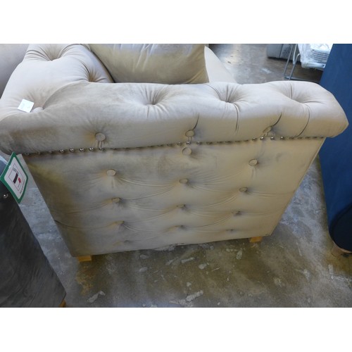 1375 - A Newport brushed gold buttoned velvet three and two seater sofa * This lot is subject to VAT