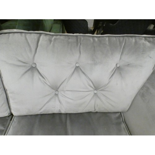 1384 - A Hoxton grey velvet three seater sofa RRP £799