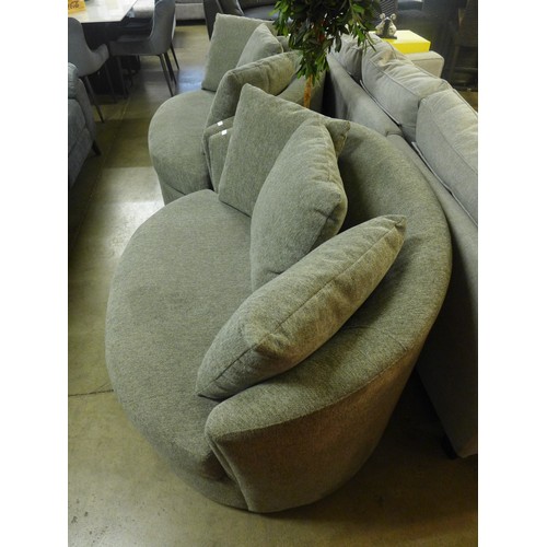 1409 - Light grey fabric swivel chair, original RRP £441.66 + VAT (4178-15) *This lot is subject to Vat