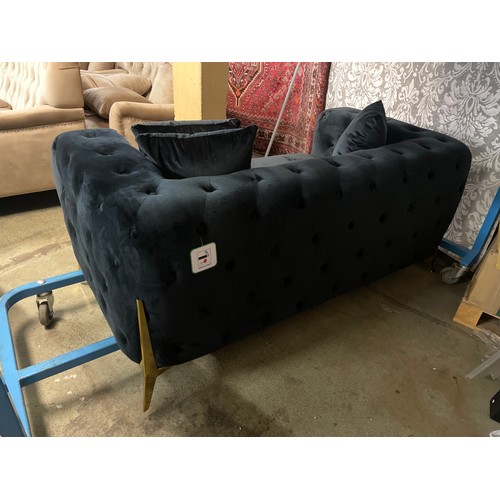 1514 - A Matrix black velvet three and two seater sofa * This lot is subject to VAT