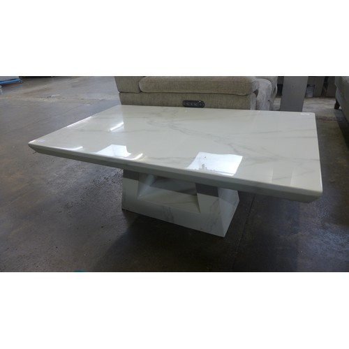 1425 - A white marble effect coffee table