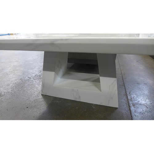 1425 - A white marble effect coffee table