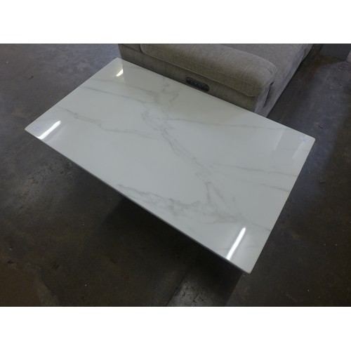 1425 - A white marble effect coffee table