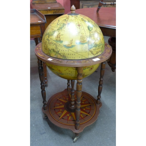 113 - An Italian terrestrial globe cocktail trolley