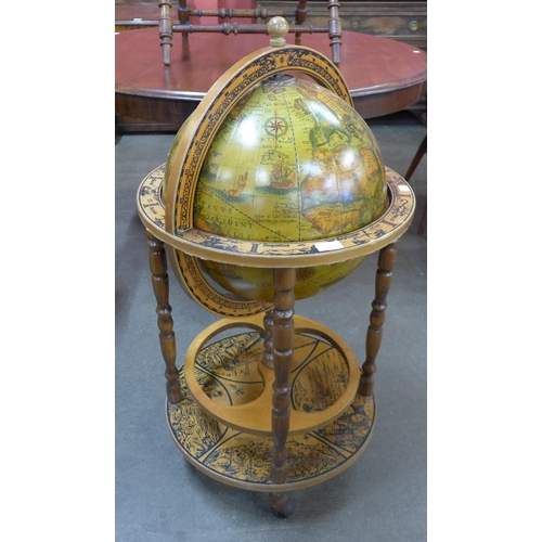 114 - An Italian terrestrial globe cocktail trolley