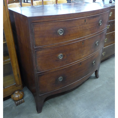 125 - A George III mahogany bow front chest of drawers