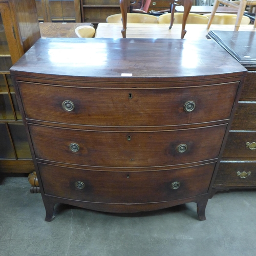 125 - A George III mahogany bow front chest of drawers