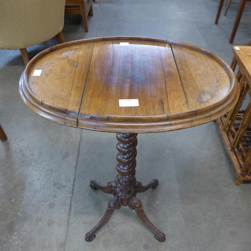 128 - A Victorian rosewood barleytwist wine table