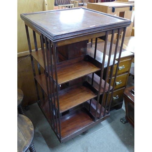 134 - An Edward VII mahogany revolving bookcase