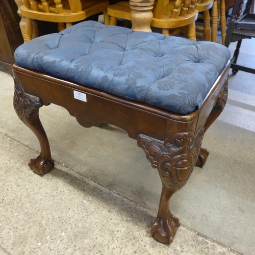 141 - A George I style carved mahogany stool