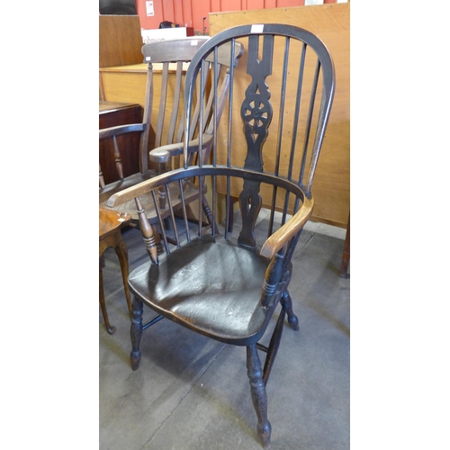 158 - A Victorian elm and beech Windsor armchair