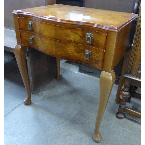 172 - A walnut serpentine cutlery chest