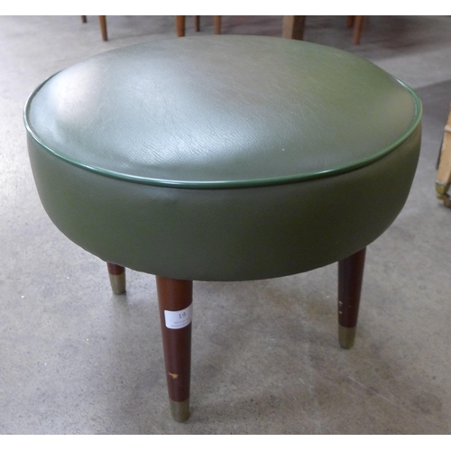 19 - A Miss Muffet green leather stool