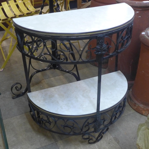 270 - Two painted wrought steel occasional tables