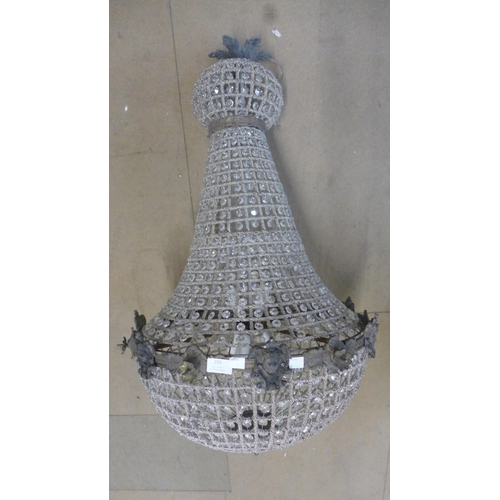 295 - A large French Empire style bag shaped chandelier