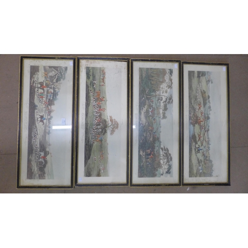 309 - A set of four hunting scene prints, framed