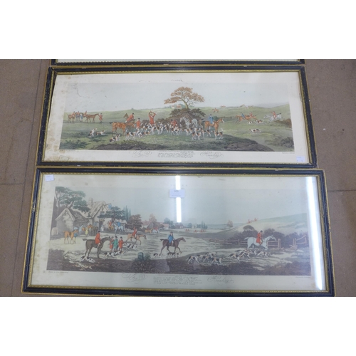 309 - A set of four hunting scene prints, framed