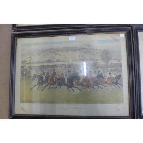 311 - A set of four steeplechase prints, framed