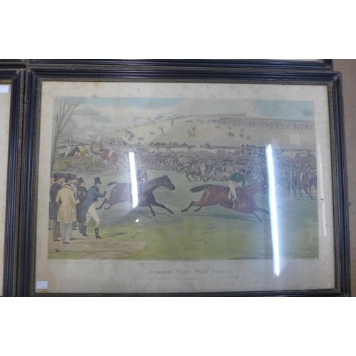 311 - A set of four steeplechase prints, framed