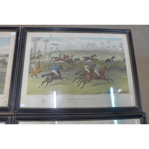 311 - A set of four steeplechase prints, framed