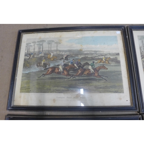 311 - A set of four steeplechase prints, framed