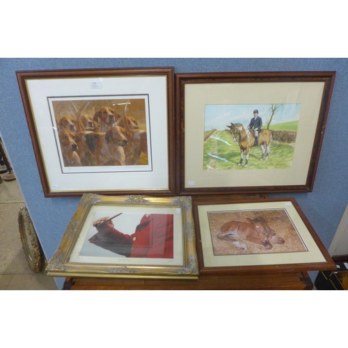 319 - a Frederick. J. Haycook limited edition signed print, Great Expectation, watercolour and two prints,... 