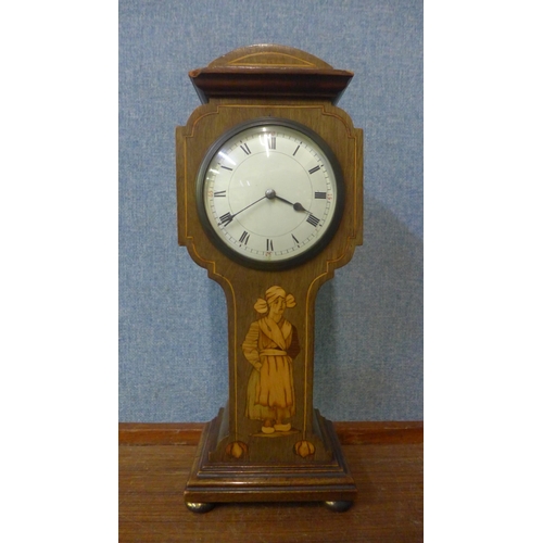 349 - An Edward VII inlaid mahogany mantel clock