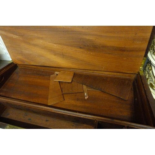 388 - A Victorian mahogany and brass mounted campaign writing slope