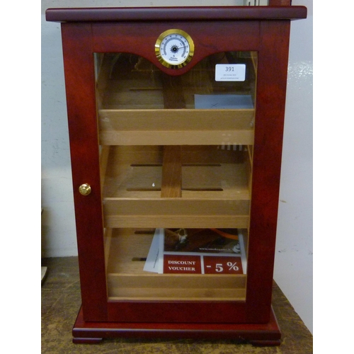 391 - A mahogany humidor cigar cabinet