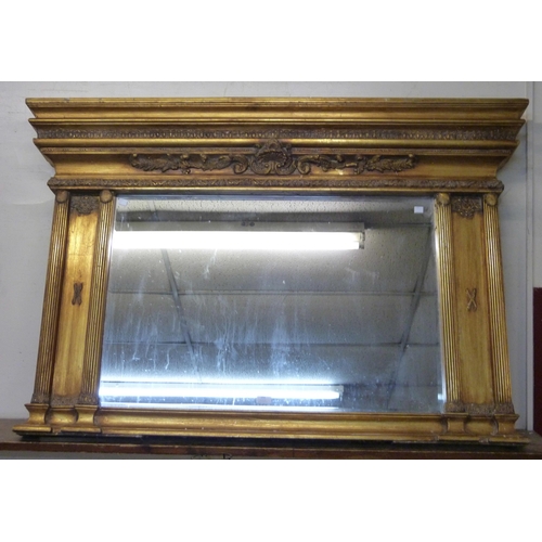 394 - A Regency style gilt framed overmantel mirror