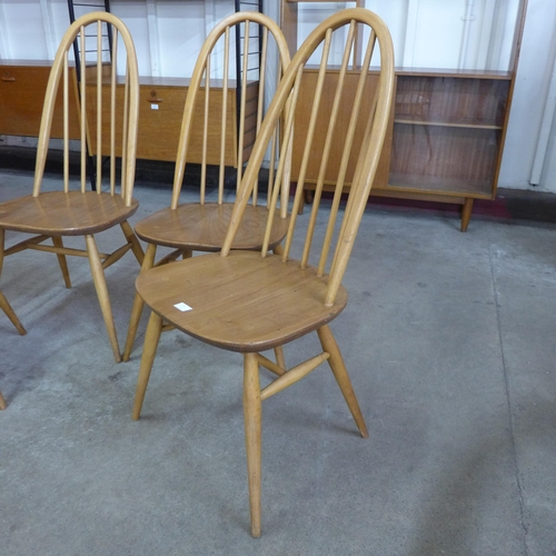 5 - A set of four Ercol Blonde elm and beech Quaker chairs