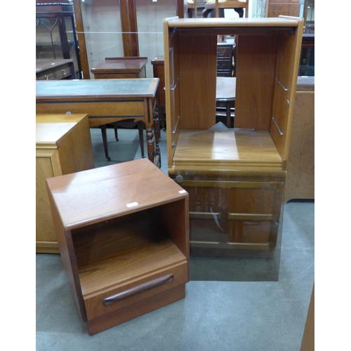 55 - A Nathan teak stereo cabinet and a G-Plan Fresco teak bedside table