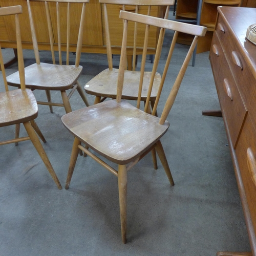 7 - A set of four Ercol elm and beech 391 model chairs