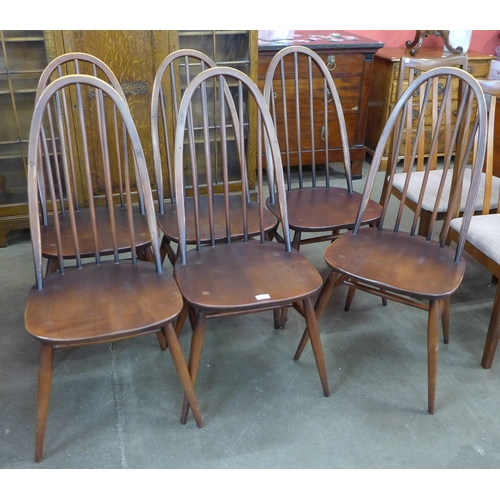 8 - A set of six Ercol Golden Dawn elm and beech Quaker chairs