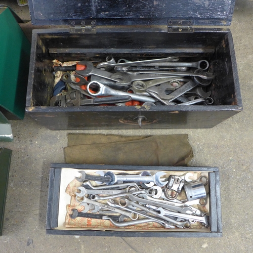 2174 - Two toolboxes of mainly spanners