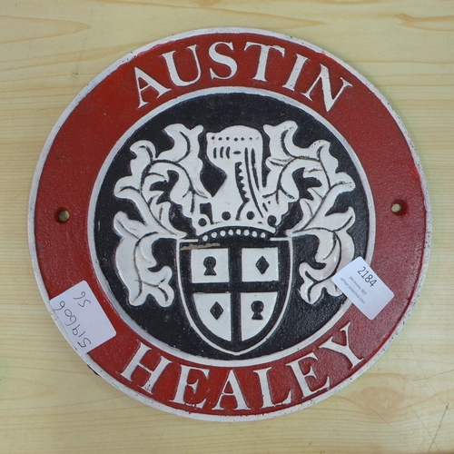 2184 - An Austin Healey plaque * this lot is subject to VAT